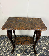 Load image into Gallery viewer, Antique Japanese Hand Carved Two Tier Side Table For Liberty and Co ( circa 1900 )
