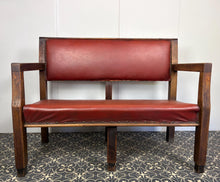 Load image into Gallery viewer, Early to Mid 20th Century Institutional Public Bench, Vintage West Yorkshire Police Station / Law Courts
