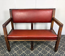 Load image into Gallery viewer, Early to Mid 20th Century Institutional Public Bench, Vintage West Yorkshire Police Station / Law Courts
