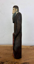 Load image into Gallery viewer, Vintage Hand-Carved Wooden Jewish Figurine with Menorah Sculpture – Traditional Folk Art Statue
