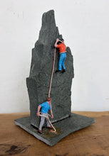 Load image into Gallery viewer, Vintage Miniature Rock Climbing Diorama Sculpture, Mountain Walking Collectable
