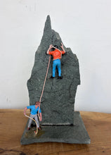Load image into Gallery viewer, Vintage Miniature Rock Climbing Diorama Sculpture, Mountain Walking Collectable
