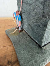 Load image into Gallery viewer, Vintage Miniature Rock Climbing Diorama Sculpture, Mountain Walking Collectable
