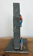 Load image into Gallery viewer, Vintage Miniature Rock Climbing Diorama Sculpture, Mountain Walking Collectable
