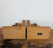 Load image into Gallery viewer, Vintage Mid-Century Cubist German Carved Wood Bookends – Art Deco Style
