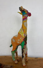 Load image into Gallery viewer, Vintage Indian Folk Art Patchwork Textile Giraffe Sculpture
