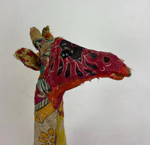 Load image into Gallery viewer, Vintage Indian Folk Art Patchwork Textile Giraffe Sculpture
