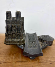 Load image into Gallery viewer, Antique French Grand Tour Reims Cathedral Desk Stand &amp; Inkwell
