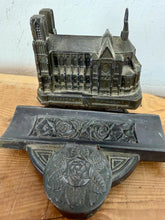 Load image into Gallery viewer, Antique French Grand Tour Reims Cathedral Desk Stand &amp; Inkwell
