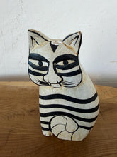 Load image into Gallery viewer, Vintage Mid-Century Folk Art Wooden Cat Figurines – A Hand-Carved Pair With Unique Design
