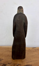 Load image into Gallery viewer, Vintage Hand-Carved Wooden Jewish Figurine with Menorah Sculpture – Traditional Folk Art Statue
