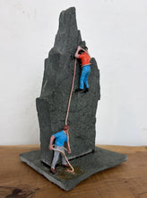 Load image into Gallery viewer, Vintage Miniature Rock Climbing Diorama Sculpture, Mountain Walking Collectable
