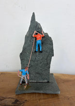 Load image into Gallery viewer, Vintage Miniature Rock Climbing Diorama Sculpture, Mountain Walking Collectable
