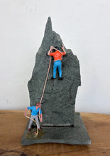 Load image into Gallery viewer, Vintage Miniature Rock Climbing Diorama Sculpture, Mountain Walking Collectable
