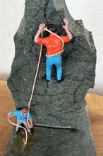 Load image into Gallery viewer, Vintage Miniature Rock Climbing Diorama Sculpture, Mountain Walking Collectable
