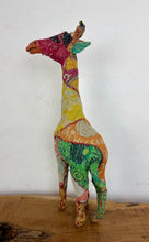 Load image into Gallery viewer, Vintage Indian Folk Art Patchwork Textile Giraffe Sculpture
