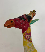 Load image into Gallery viewer, Vintage Indian Folk Art Patchwork Textile Giraffe Sculpture
