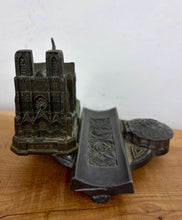 Load image into Gallery viewer, Antique French Grand Tour Reims Cathedral Desk Stand &amp; Inkwell
