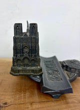 Load image into Gallery viewer, Antique French Grand Tour Reims Cathedral Desk Stand &amp; Inkwell
