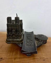Load image into Gallery viewer, Antique French Grand Tour Reims Cathedral Desk Stand &amp; Inkwell
