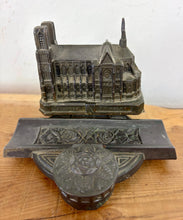 Load image into Gallery viewer, Antique French Grand Tour Reims Cathedral Desk Stand &amp; Inkwell
