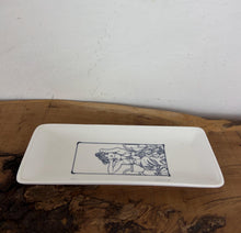 Load image into Gallery viewer, Vintage Mid-Century Ring Dish, Porcelain Tray featuring Alphonse Mucha’s "Amethyst"
