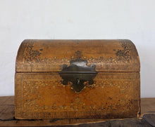 Load image into Gallery viewer, An exceptional and highly decorative 19th-century Spanish domed coffer, expertly wrapped in richly patinated leather.
