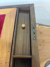Load image into Gallery viewer, Antique Victorian Tunbridge Ware Writing Slope – 19th Century Inlaid Wooden Writing Desk Box with Geometric Marquetry
