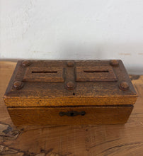 Load image into Gallery viewer, Rare Victorian Oak Double-Slot Church Alms &amp; Merchant’s Till Box – Circa 1890
