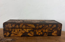 Load image into Gallery viewer, Antique Pyrography Wood Keepsake Jewellery Box – Folk Art Grape &amp; Vine Motif, Circa early 1900, Flemish Art movement
