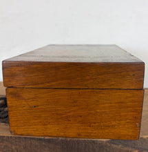 Load image into Gallery viewer, Antique Victorian Walnut Tunbridge Ware Inlaid Jewellery Box – 19th Century Geometric inlay Parquetry

