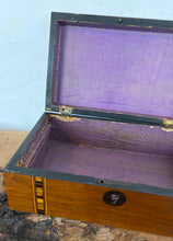 Load image into Gallery viewer, Antique Victorian Walnut Tunbridge Ware Inlaid Jewellery Box – 19th Century Geometric inlay Parquetry
