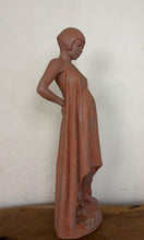Load image into Gallery viewer, Vintage Terracotta Pregnant Woman Sculpture – Mid-Century Style Maternity Art Figurine
