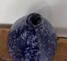 Load image into Gallery viewer, Vintage Mid-Century Studio Art Pottery Cobalt Blue Textured Glaze Teardrop Vase
