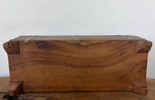 Load image into Gallery viewer, Antique 19th Century Military Campaign Box - Brass Strapped Hardwood Writing, Stationary, Jewelery, Keepsake Storage Trunk
