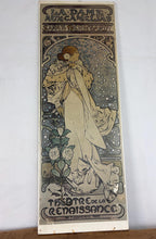 Load image into Gallery viewer, Rare 1930s Vintage Alphonse Mucha La Dame aux Camélias Lithograph Poster, Art Nouveau
