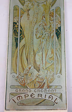 Load image into Gallery viewer, Vintage 1930s Art Nouveau, Moët &amp; Chandon "Grand Crémant Impérial"  Mucha Advertising Sign

