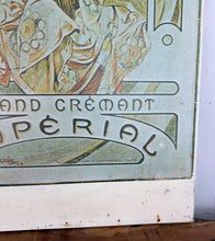 Load image into Gallery viewer, Vintage 1930s Art Nouveau, Moët &amp; Chandon "Grand Crémant Impérial" Mucha Advertising Sign
