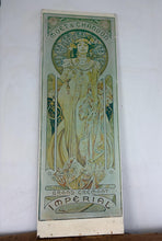 Load image into Gallery viewer, Vintage 1930s Art Nouveau, Moët &amp; Chandon "Grand Crémant Impérial" Mucha Advertising Sign
