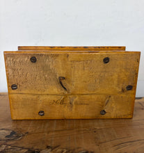 Load image into Gallery viewer, Antique Victorian Figured Maple Money Box, Brass Coin Slot, Mahogany Detail (Circa 1880)
