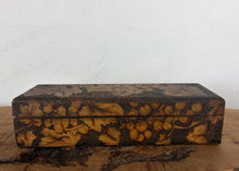Load image into Gallery viewer, Antique Pyrography Wood Keepsake Jewellery Box – Folk Art Grape &amp; Vine Motif, Circa early 1900, Flemish Art movement
