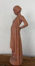 Load image into Gallery viewer, Vintage Terracotta Pregnant Woman Sculpture – Mid-Century Style Maternity Art Figurine
