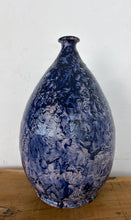 Load image into Gallery viewer, Vintage Mid-Century Studio Art Pottery Cobalt Blue Textured Glaze Teardrop Vase
