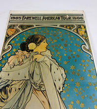 Load image into Gallery viewer, Vintage Alphonse Mucha Art Nouveau Lithograph On Board – Sarah Bernhardt (c. 1930s) French Picture
