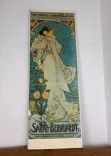 Load image into Gallery viewer, Vintage Alphonse Mucha Art Nouveau Lithograph On Board – Sarah Bernhardt (c. 1930s) French Picture
