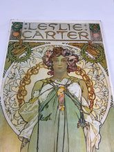 Load image into Gallery viewer, Stunning 1930’s  Vintage Alphonse Mucha "Leslie Carter" Art Nouveau Lithograph Poster
