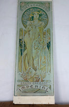 Load image into Gallery viewer, Vintage 1930s Art Nouveau, Moët &amp; Chandon "Grand Crémant Impérial" Mucha Advertising Sign
