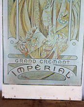 Load image into Gallery viewer, Vintage 1930s Art Nouveau, Moët &amp; Chandon "Grand Crémant Impérial" Mucha Advertising Sign
