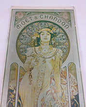 Load image into Gallery viewer, Vintage 1930s Art Nouveau, Moët &amp; Chandon "Grand Crémant Impérial" Mucha Advertising Sign

