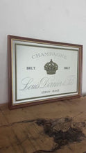 Load and play video in Gallery viewer, Elegant Louis Doinier and Fils Champagne brut advertising mirror, French wine and spirits sign, picture wall art, home decor

